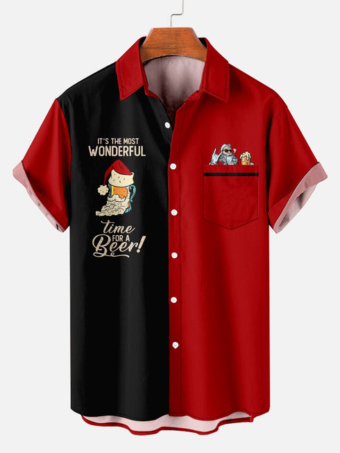 Men's Christmas Funny Graphic Short Sleeve Hawaiian Shirt